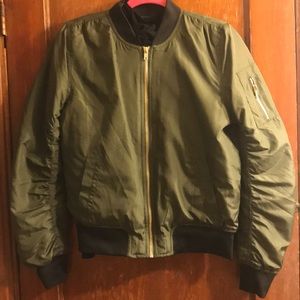 Army green bomber jacket